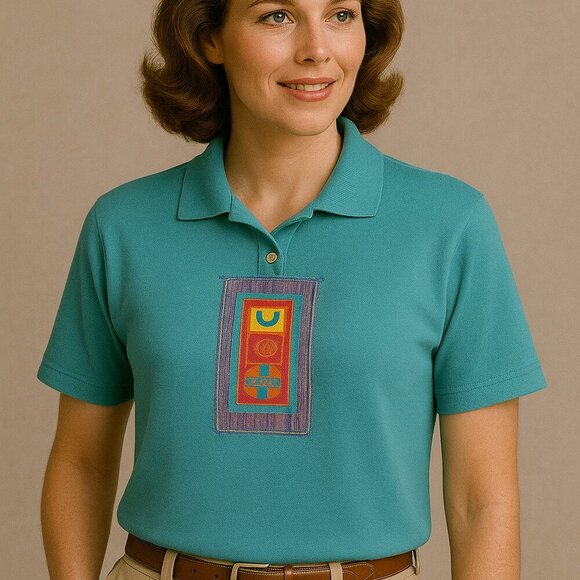 Vintage Koret Francisca Patchwork Louvre Print Size Small Green Preppy Cottage - Picture 1 of 7